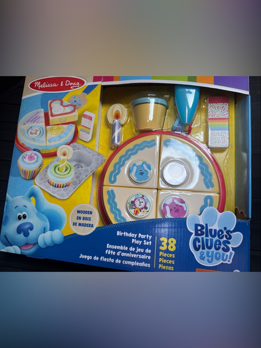 Melissa & Doug Blue-themed Birthday Party Play Set with Multicolor Accents